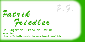 patrik friedler business card